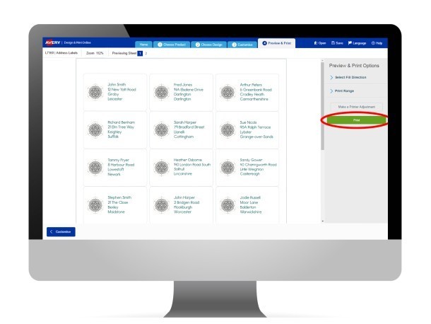 Imprimați-vă etichetele