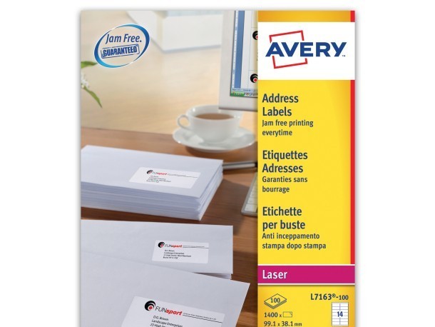 Cutie galbenă etichete universale Avery 
