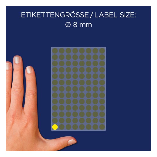 Comparație cu mâna, Articol: 59994, o coală de puncte de marcare, Format: ⌀ 8 mm, Culoare: Multicolor?