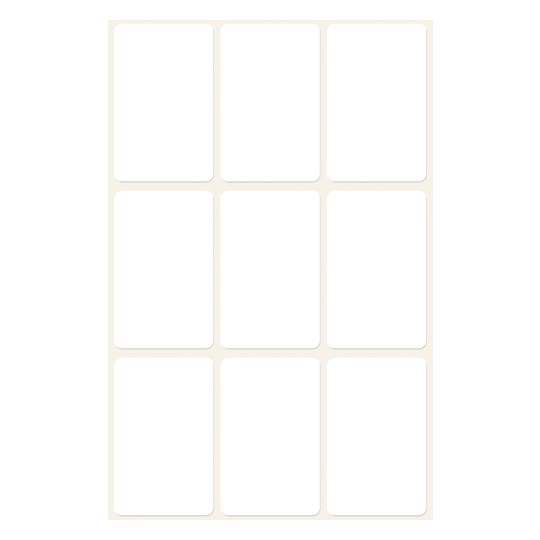 Reprezentare foaie simplă, articol: 3045, etichete multifuncționale, format: 38 x 24 mm, 9 etichete/foaie?