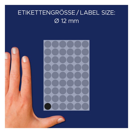 Comparare de dimensiuni cu mâna, Articol: 3140, un set de puncte de marcare, Format: ⌀ 12 mm, Culoare: Negru?