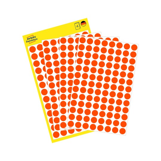 Imagine pachet cu foaie de etichete: Puncte de marcare Avery Zweckform, articol: 3177, format: ⌀ 8 mm, conținut: 416 puncte de marcare / 4 foi, 104 puncte de marcare/foaie?
