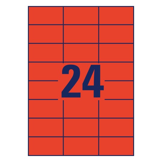 Desen ștanțat foaie singulară A4, Articol: 3448, Etichete colorate, Format: 70 x 37 mm, 24 etichete/foaie?
