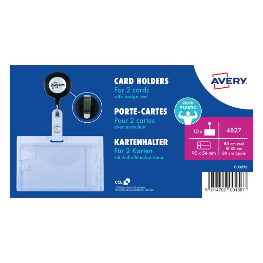 Imagine produs: Avery Zweckform, Articol: 4827, Ecusoane dublu rigide, 54 x 90 mm, 10 bucăți.