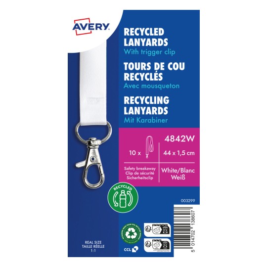 Imagine produs: Avery Zweckform, Articol: 4842W, Lanyard, 15 x 440 mm, pachet mic, 10 bucăți.