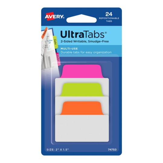 Imagine produs: Avery Zweckform, Articol: 74753, benzi adezive, 50,8 x 38,1 mm, pachet mic, 24 bucăți.