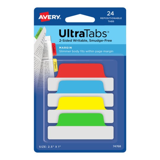 Imagine produs: Avery Zweckform, Articol: 74768, benzi adezive, 63,5 x 25,4 mm, pachet mic, 24 bucăți.