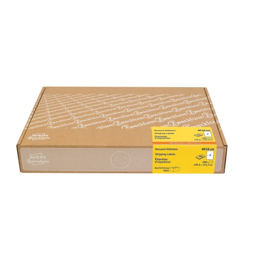 Imagine pachet: Avery Zweckform etichete de expediere, pachet mare, articol: 8018-300, format: 199,6 x 143,5 mm, adecvat pentru imprimante: Inkjet, Laser alb-negru, Laser color, conținut: 600 etichete / 300 coli, 2 etichete/coală.