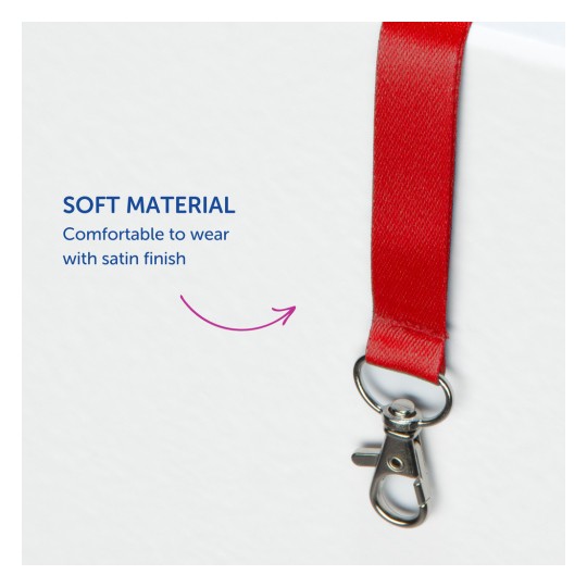 Imaginea arată o curea roșie cu un clips metalic. Ea evidențiază caracteristicile curelei, menționând că este realizată dintr-un material moale și este confortabilă de purtat, având un finisaj satinat.