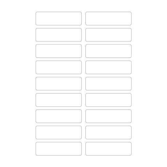Imagine foaie individuală, Articol: ETVET36, Etichete textile, Dimensiune: 13 x 45 mm, 18 etichete/foaie?