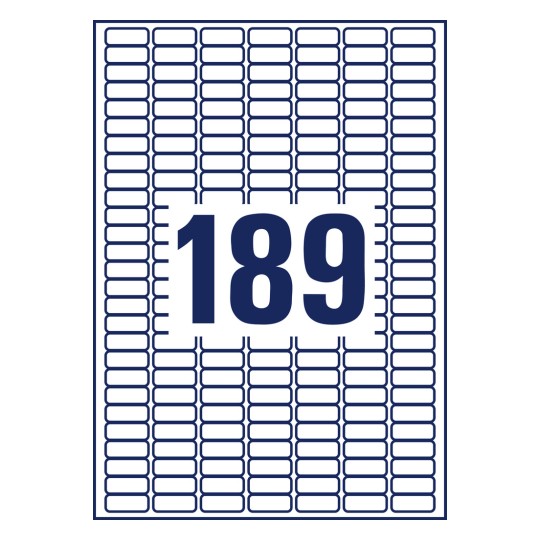 Desen ștanțat foaie individuală A4, Articol: L4731REV-25, Etichete universale, detașabile, Format: 25,4 x 10 mm, 189 etichete/foaie.