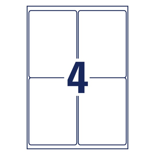 Desen de stanțare coală unică A4, Articol: L4733REV-25, Etichete universale, detașabile, Format: 99,1 x 139 mm, 4 etichete/coală?