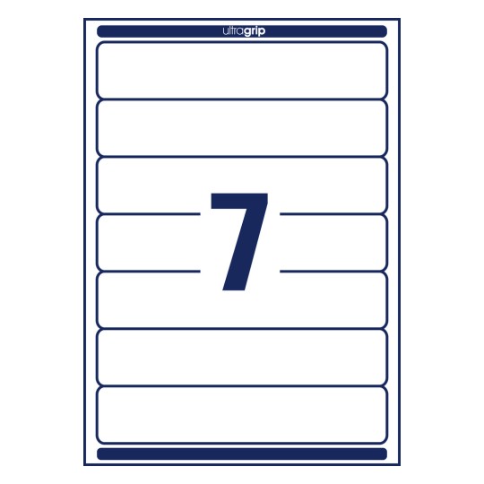 Desen de perforare foaie unică A4, Articol: L4760-25, Etichete pentru dosare, Format: 38 x 192 mm, 7 etichete/foaie?