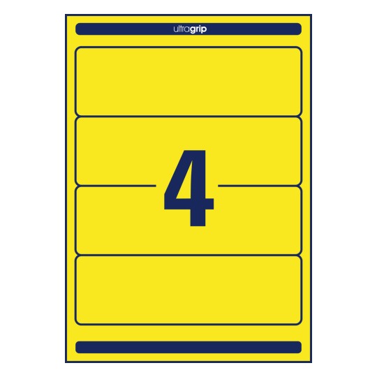 Desen de perforare foaie singulară A4, Articol: L4769-20, Etichete pentru dosare, Format: 61 x 192 mm, 4 etichete/foaie?