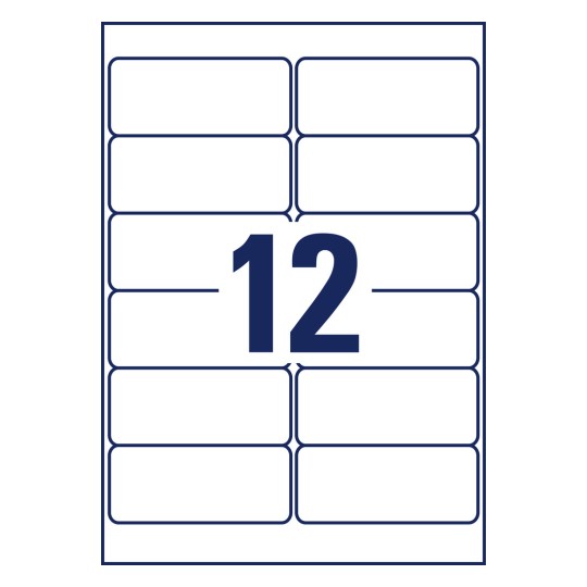 Desen de perforare foaie individuală A4, Articol: L4776-20, Etichete din folie rezistentă la intemperii, Format: 99,1 x 42,3 mm, 12 etichete/foaie.