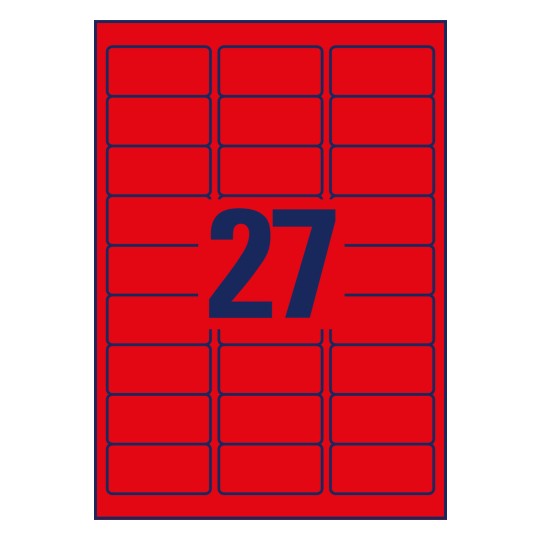 Desen de ștanțare foaie individuală A4, Articol: L6003-25, Etichete în culori speciale, Format: 63,5 x 29,6 mm, 27 etichete/foaie?