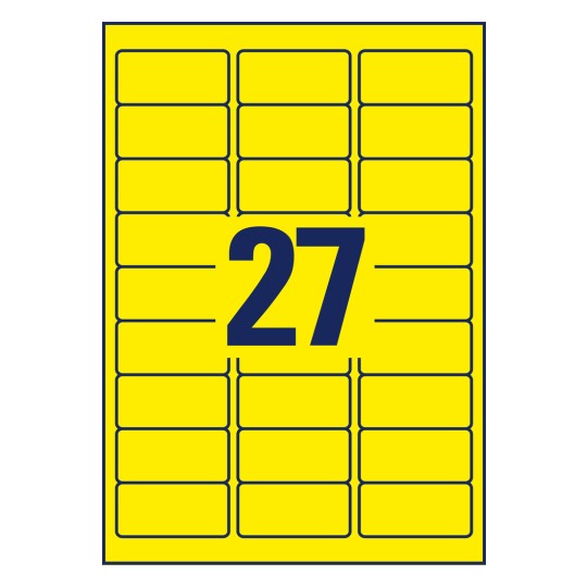 Desen pansonat coli individuale A4, Articol: L6004-25, Etichete în culori speciale, Format: 63,5 x 29,6 mm, 27 etichete/coală.