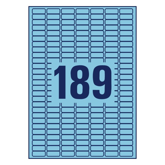 Desen de stanțare coală unică A4, Articol: L6048-20, Etichete colorate, detașabile, Format: 25,4 x 10 mm, 189 etichete/coală.