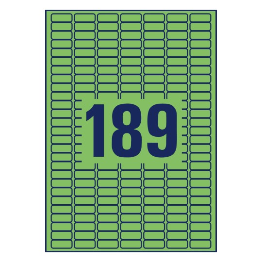 Desen de perforare, Foi unice A4, Articol: L6049-20, Etichete colorate, detașabile, Dimensiune: 25,4 x 10 mm, 189 etichete/foaie.