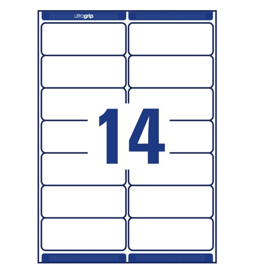 Desen de ștanțare foaie individuală A4, Articol: L7163-100, Etichete de adresă, Format: 99,1 x 38,1 mm, 14 etichete/foaie.