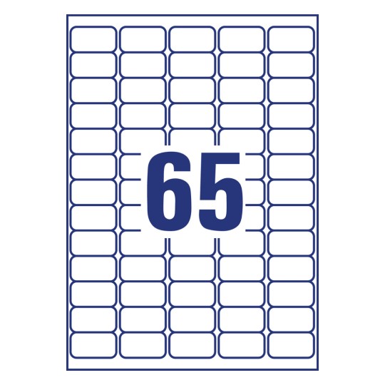 Desen de ștanțare foaie individuală A4, Articol: L7971-25, Etichete pentru congelare, Format: 38,1 x 21,2 mm, 65 etichete/foaie?