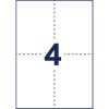 Numărul mare 4 bleumarin, centrat pe un fundal alb, cu o cruce de ochire întreruptă și o margine subțire bleumarin?