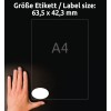 Comparație de dimensiuni cu mâna, articol: 6242-10, o coală de etichete ovale, format: 63,5 x 42,3 mm, culoare: alb?