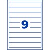 Desen de perforare coală individuală A4, Articol: C32266-25, Etichete de inserție pentru dosare, Format: 30 x 190 mm, 9 bucăți/coală?