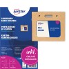 Ambalaj pentru suporturi de ecusoane din carton Avery, cu ecuson de mostră și numărul mare 8?