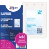Ambalaj pentru suporturi de ecusoane din carton Avery XL, cu ecuson de mostră și numărul mare 4?