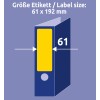 Comparare cu mărimea mâinii, Articol: L4769-20, un set de etichete pentru dosar, Format: 61 x 192 mm, Culoare: Galben?