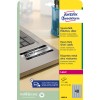 Imaginea ambalajului: Etichete placate cu argint Avery Zweckform, Articol: L6009-8, Dimensiuni: 45,7 x 21,2 mm, Tipărire: Laser alb-negru, Conținut: 384 etichete / 8 coli, 48 etichete/coală.