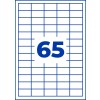 Grilă albă cu linii albastre și numărul mare albastru 65 centrat?