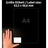 Comparație de dimensiuni cu mâna, articol: L7161-100, o foaie de etichete de adresă, format: 63,5 x 46,6 mm, culoare: alb?