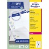 Imagine de ambalaj: Etichete albe de adresă Avery Zweckform pentru imprimante laser, Articol: L7161-100, Format: 63,5 x 46,6 mm, Compatibilitate cu imprimanta: laser monocrom și color, Conținut: 1.800 de etichete / 100 coli, 18 etichete/coală.