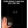 Comparație de dimensiuni cu mâna, articol: L7782-25, o coală de etichete transparente, format: 63,5 x 38,1 mm, culoare: transparent?