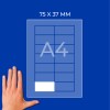 Diagramă pe foaie A4 cu etichetă de 75 x 37 mm și o mână în colțul din stânga jos?