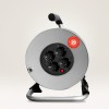 Round cable reel with four European sockets and handle